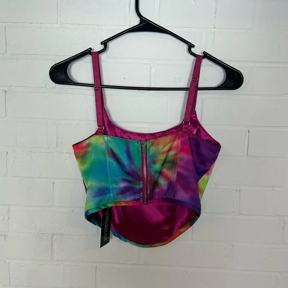 NWT Current Mood Dollskill Rainbow Corset Top - Picture 3 of 6